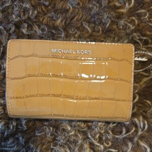 Michael Kors Camel Croc-Embossed Wallet